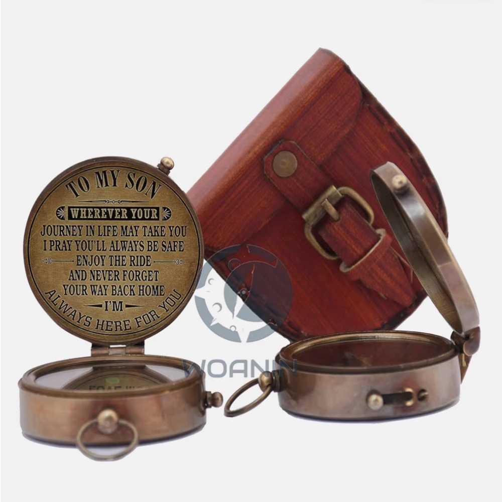 New NIB Personalized Engraved Gift to Son Compass - Picture 4 of 4